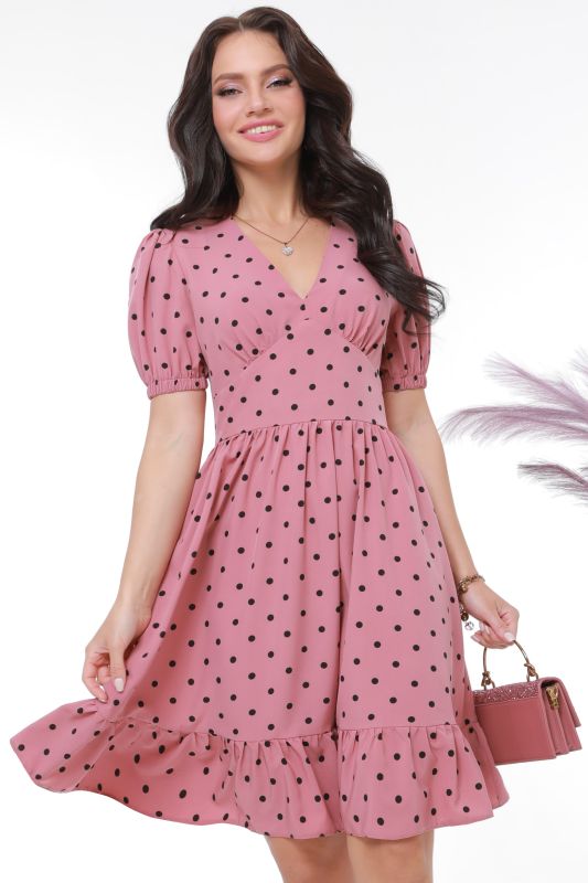 Dress with polka dot ruffle