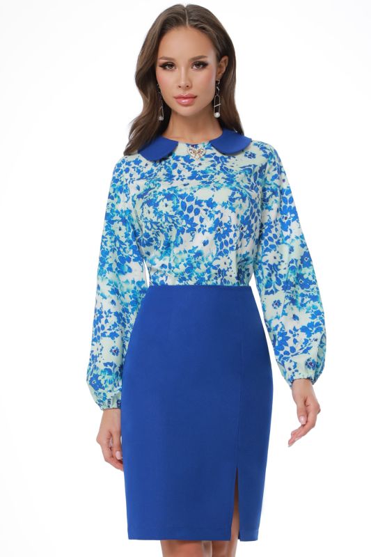 Suit with pencil skirt blue