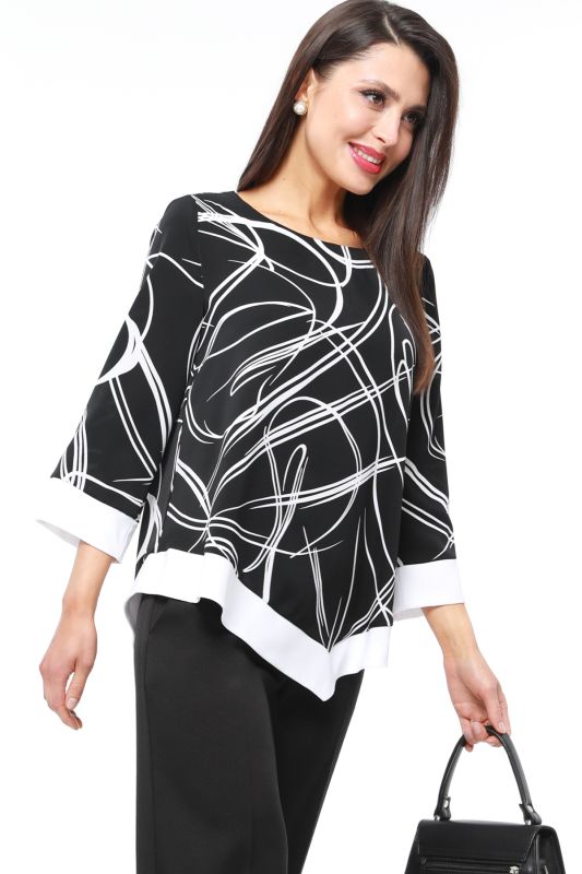 Black and White Printed Blouse