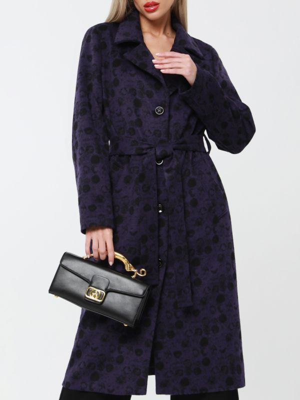 Purple demi coat with belt