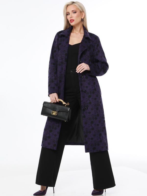 Purple demi coat with belt