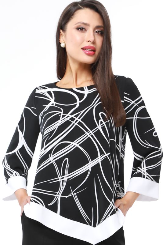 Black and White Printed Blouse