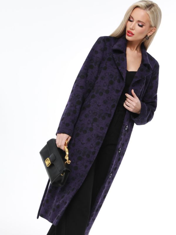 Purple demi coat with belt