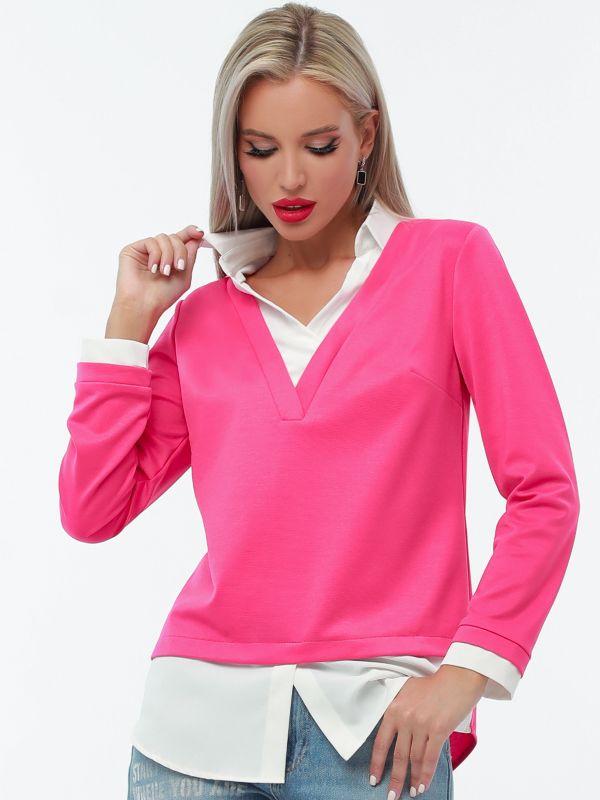 Blouse two in one fuchsia color