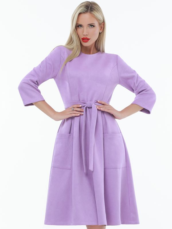 Lilac dress with patch pockets