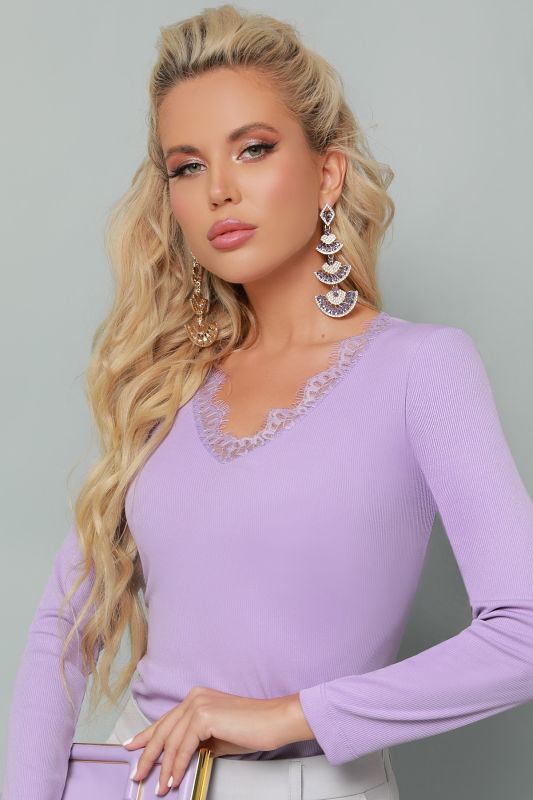 Blouse lilac in welt with lace