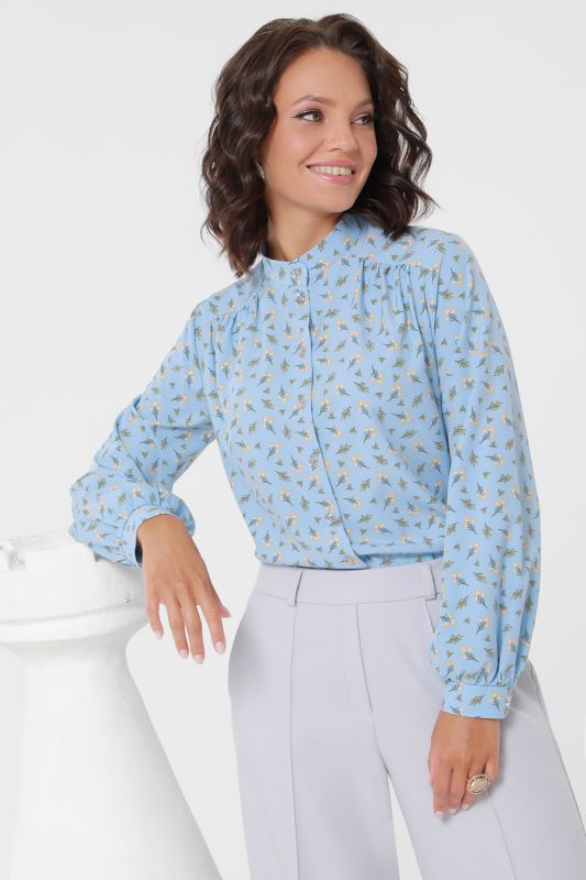 Blue blouse in small flowers