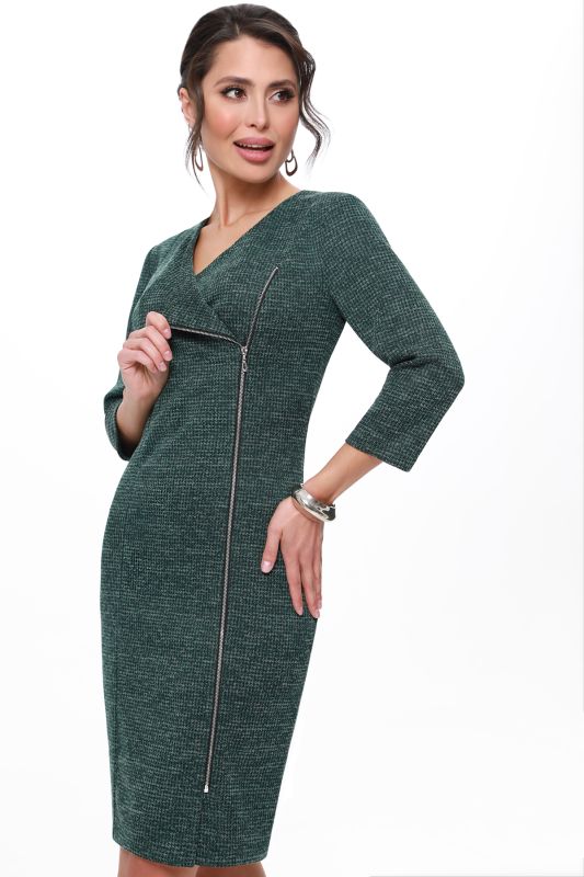 Knitted dress with full length zipper