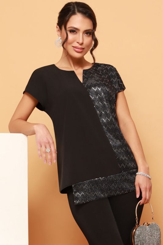 Black blouse with sequins