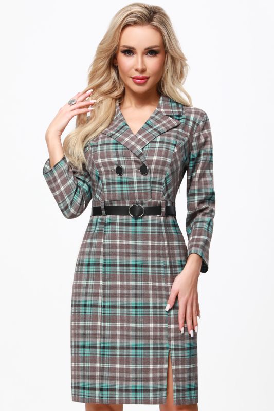 Plaid Dress with Belt