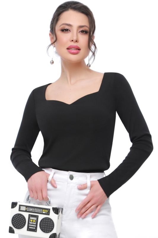 Camellia blouse, black