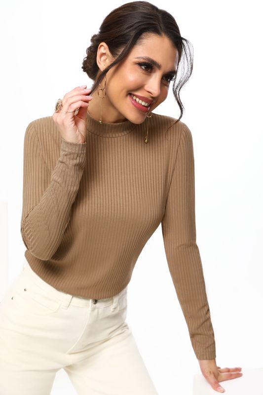 Long sleeve turtleneck knit noodle shirt