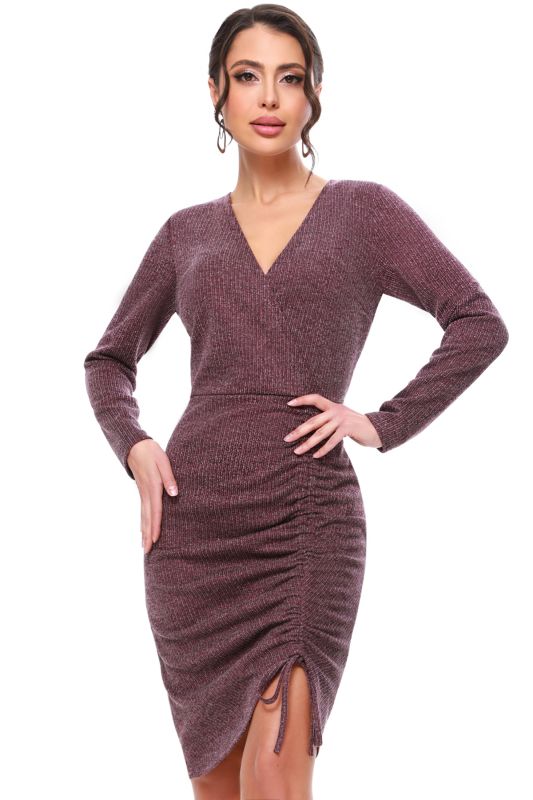 Knitted dress with a cutaway on the skirt