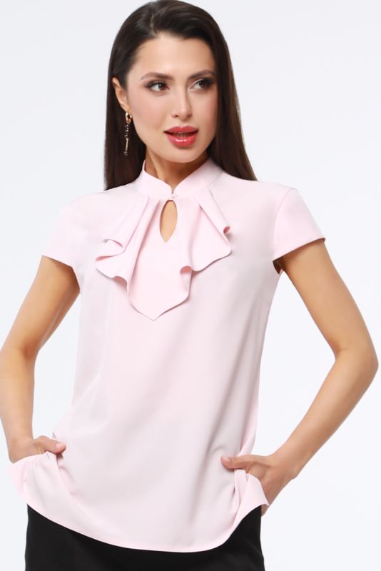 Pink blouse with jabot