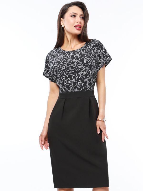 Dress 2in1 black with print