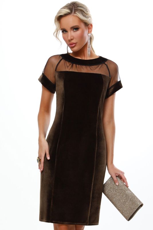 Short Sleeve Velvet Cocktail Dress