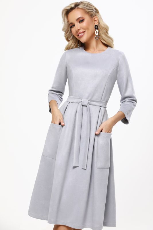 Light gray dress with patch pockets