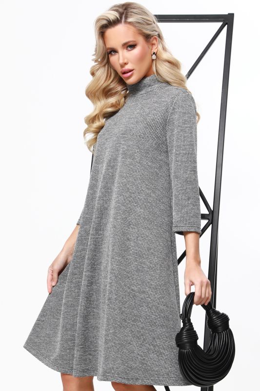 A-silhouette gray knitted dress