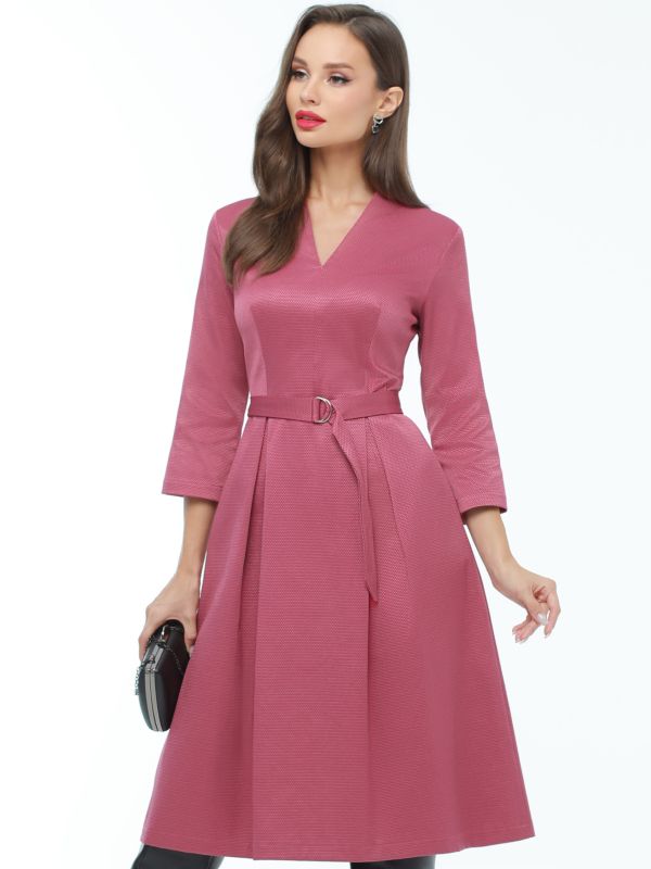 Pink dress with pleats on skirt