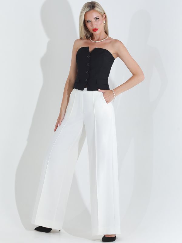 Pants Wide Openings, white