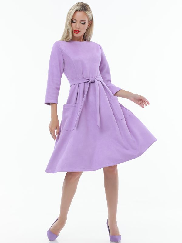 Lilac dress with patch pockets