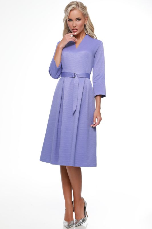 Lilac dress with pleats on skirt