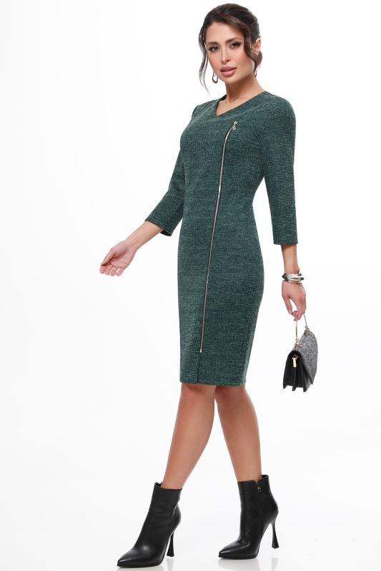 Knitted dress with full length zipper