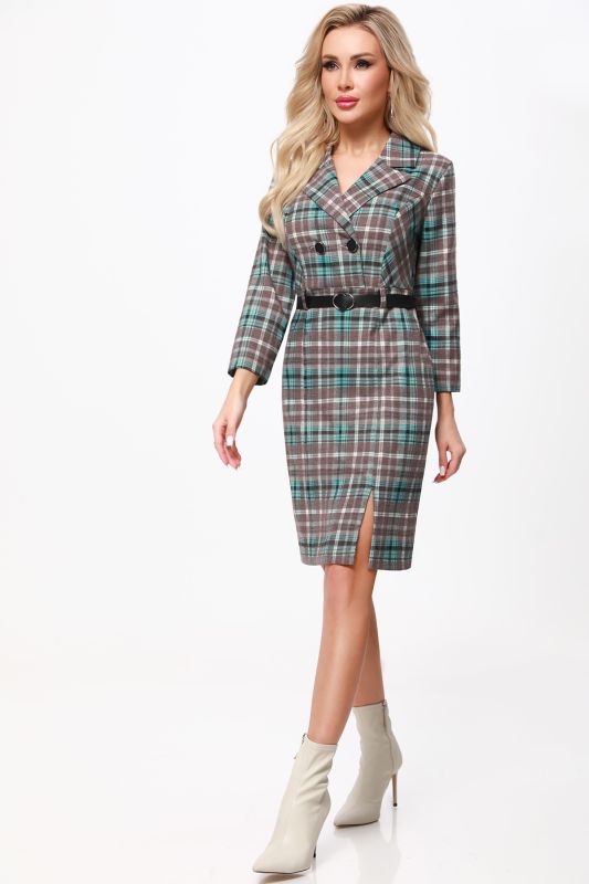 Plaid Dress with Belt