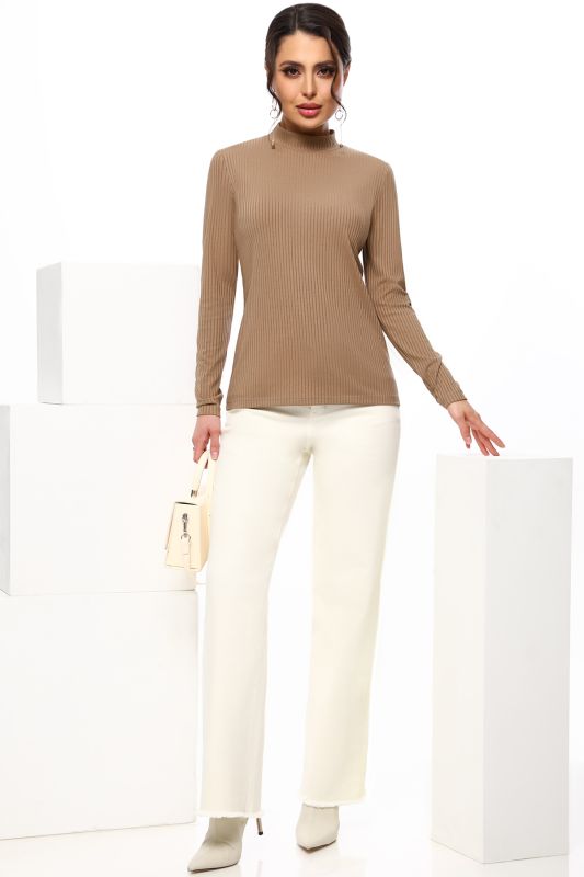 Long sleeve turtleneck knit noodle shirt