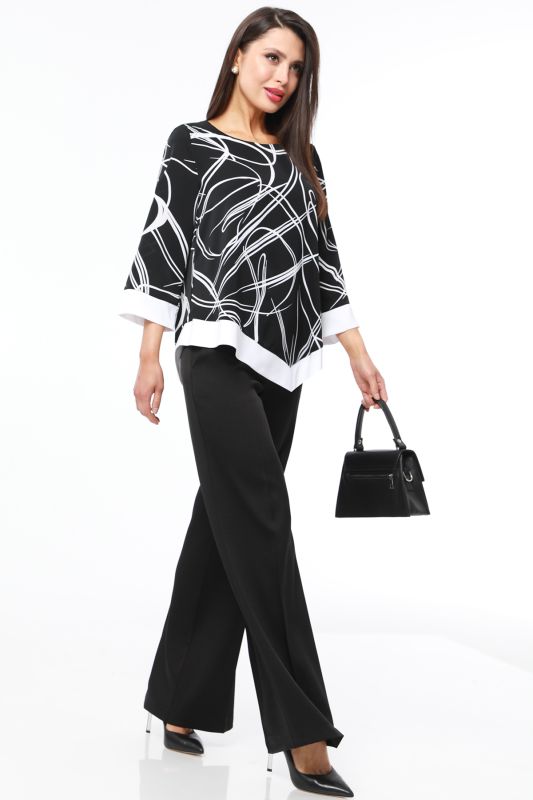 Black and White Printed Blouse