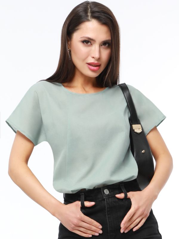 Blouse in gray-green color