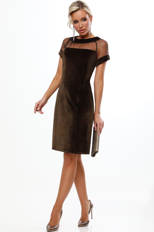 Short Sleeve Velvet Cocktail Dress