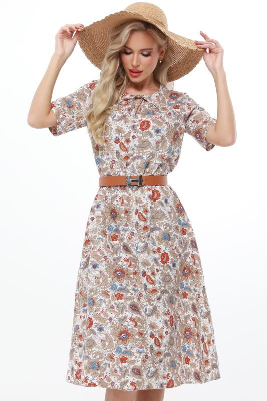 Dress Floral Romance, brown