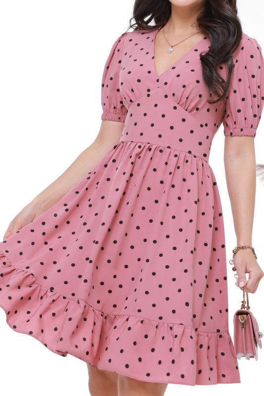 Dress with polka dot ruffle