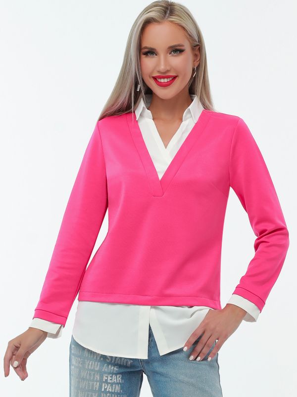 Blouse two in one fuchsia color