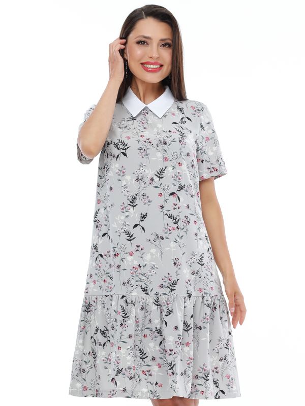 Summer dress with contrast collar