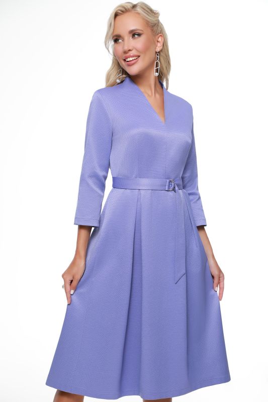 Lilac dress with pleats on skirt