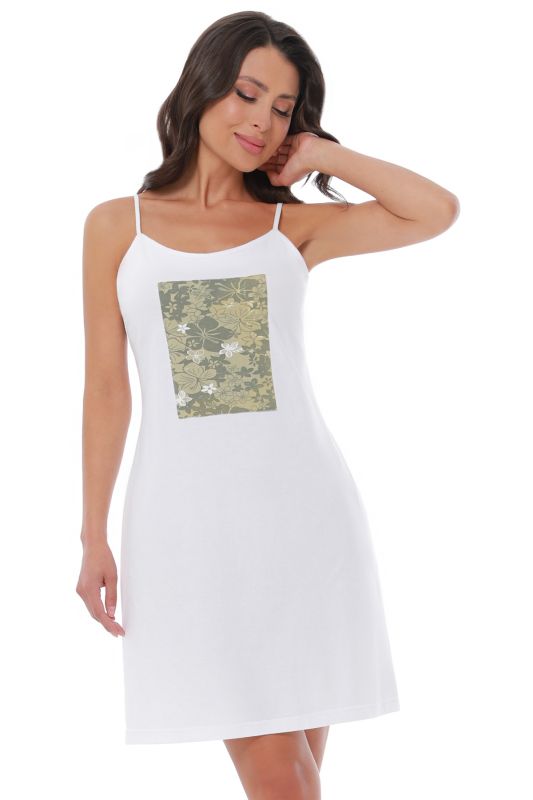 Combination dress white with appliques