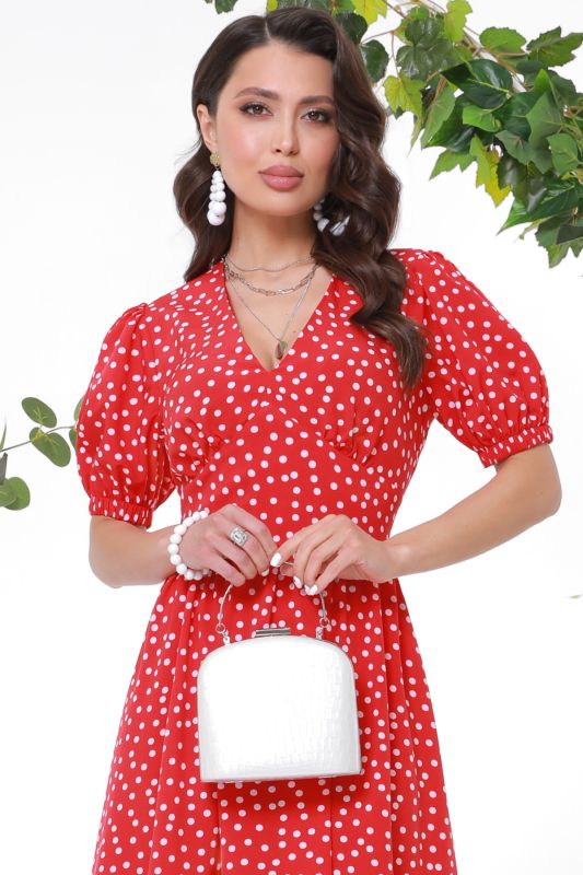 Red polka dot dress