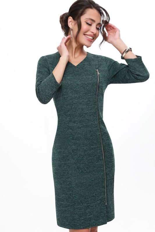 Knitted dress with full length zipper