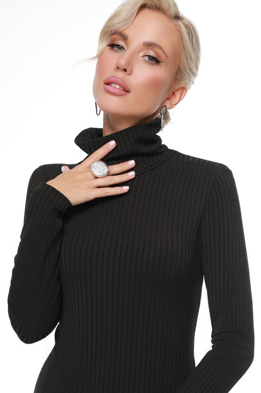 Long Sleeve Black Noodle Turtleneck Turtleneck