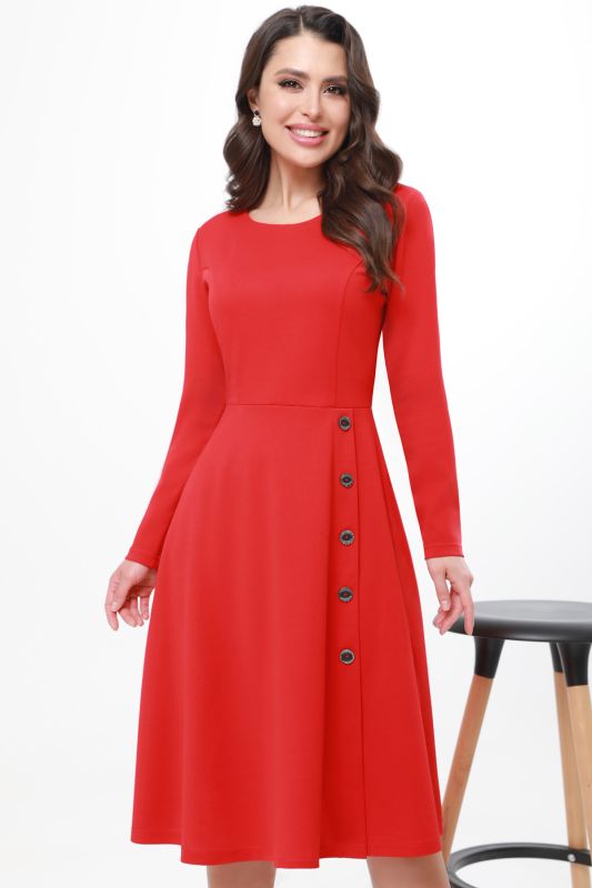 Red dress with decorative buttons