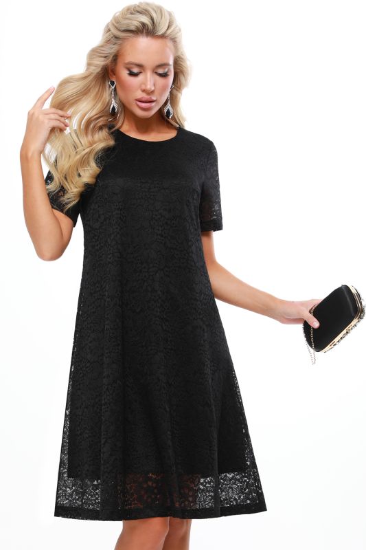 Black guipure dress, dressy