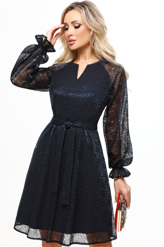 Dark blue guipure dress