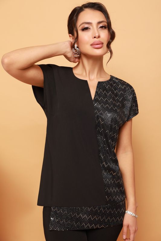 Black blouse with sequins