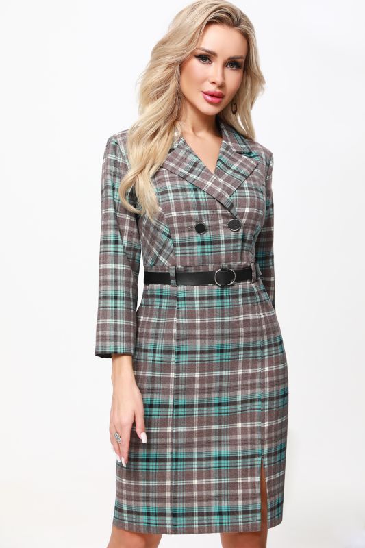 Plaid Dress with Belt