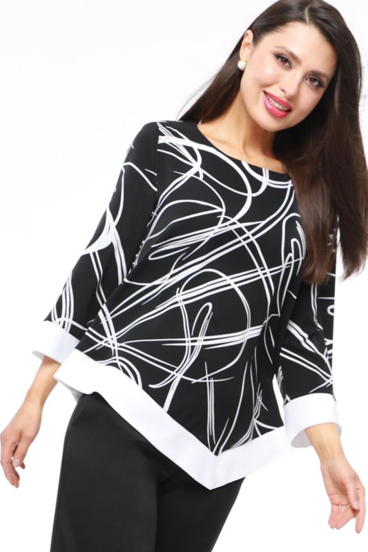 Black and White Printed Blouse