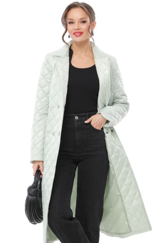 Light mint quilted coat