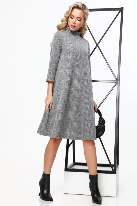 A-silhouette gray knitted dress