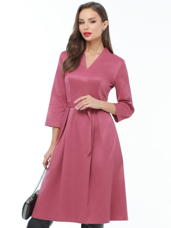 Pink dress with pleats on skirt